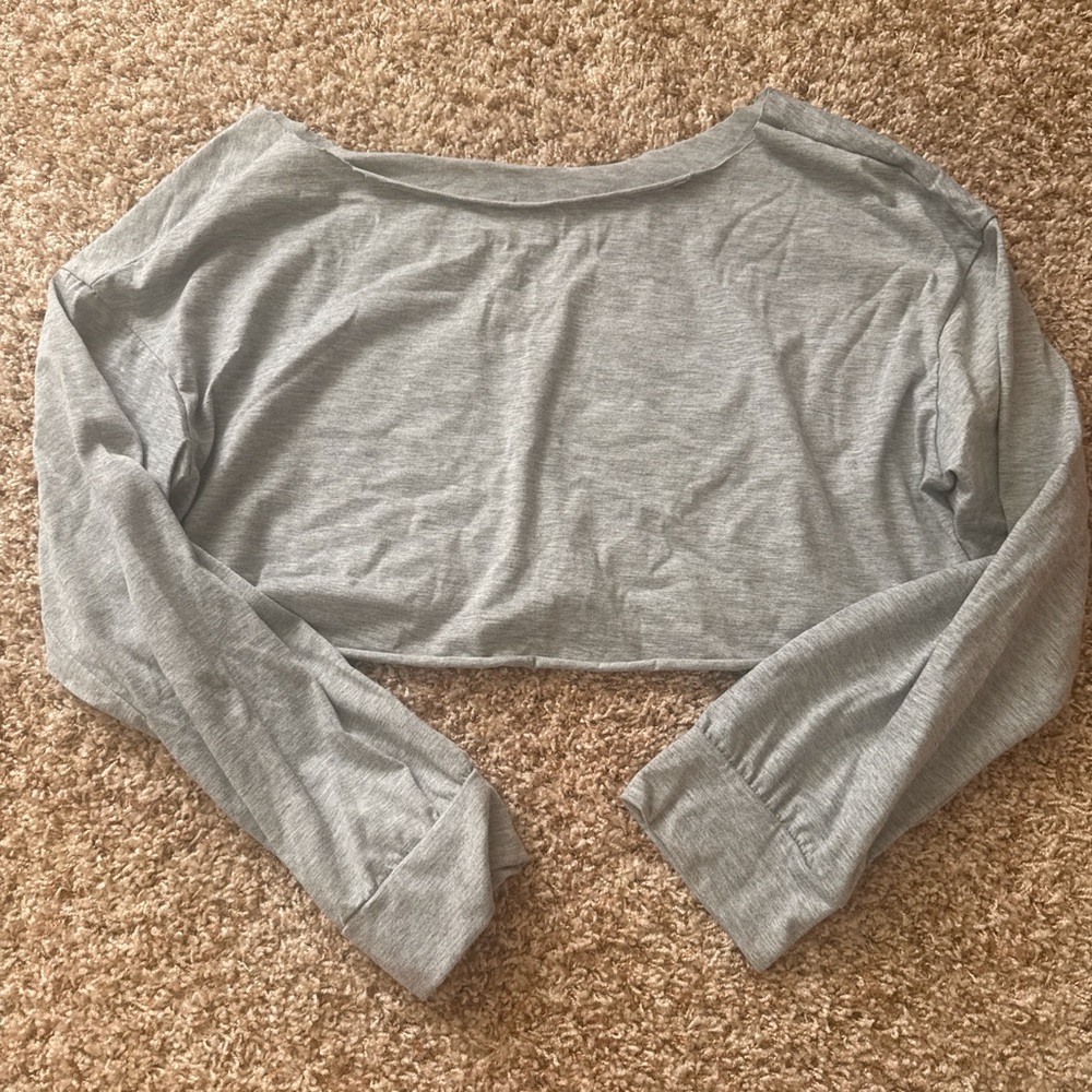 Gray Long Sleeve Women's Top of the shoulder